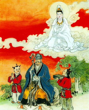 《普門品》圖文釋義 19、現(xiàn)長者身圖 \