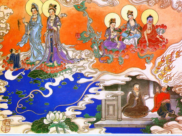 《觀無(wú)量壽經(jīng)》圖文解說(shuō) 28、下品中生觀 \